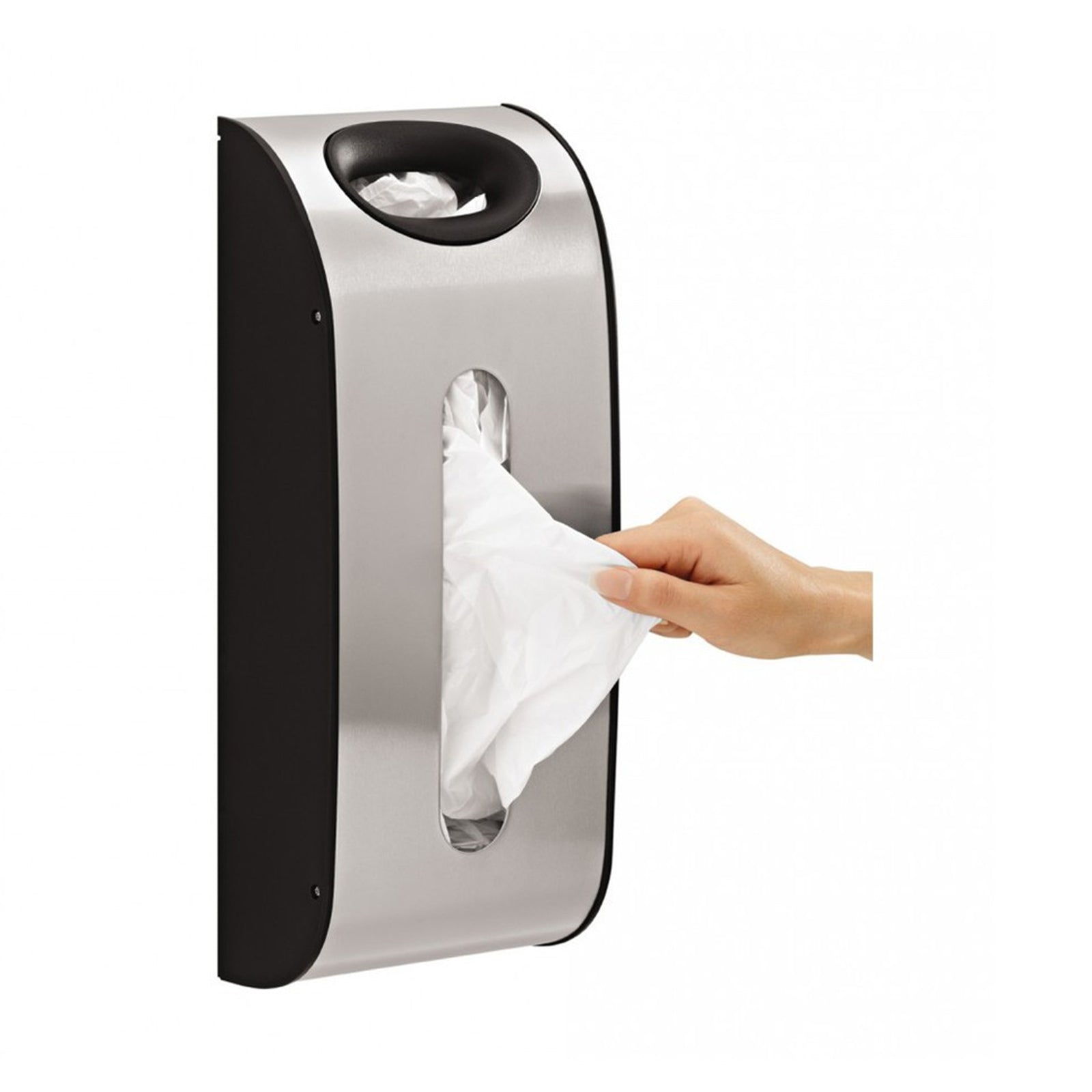 Carrier Bag Holder_Wall Mount_Brushed Steel